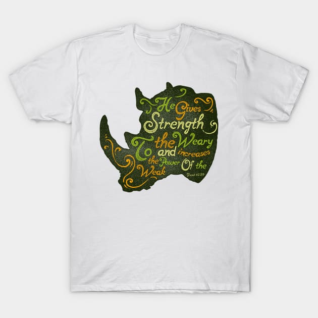 Rhino silhouette with motivational words of wisdom T-Shirt by Voxen X